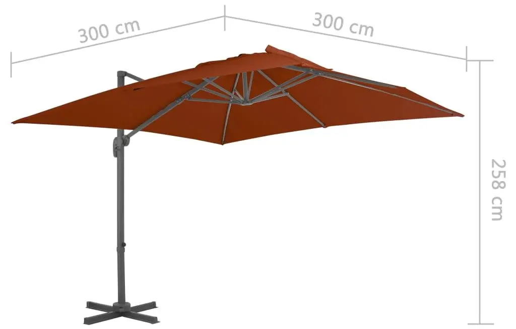 Umbrela de soare VidaXL 312316 (Terracotta)