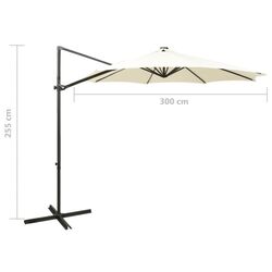 Зонт от солнца VidaXL 312336 LED (Sand) Thumb