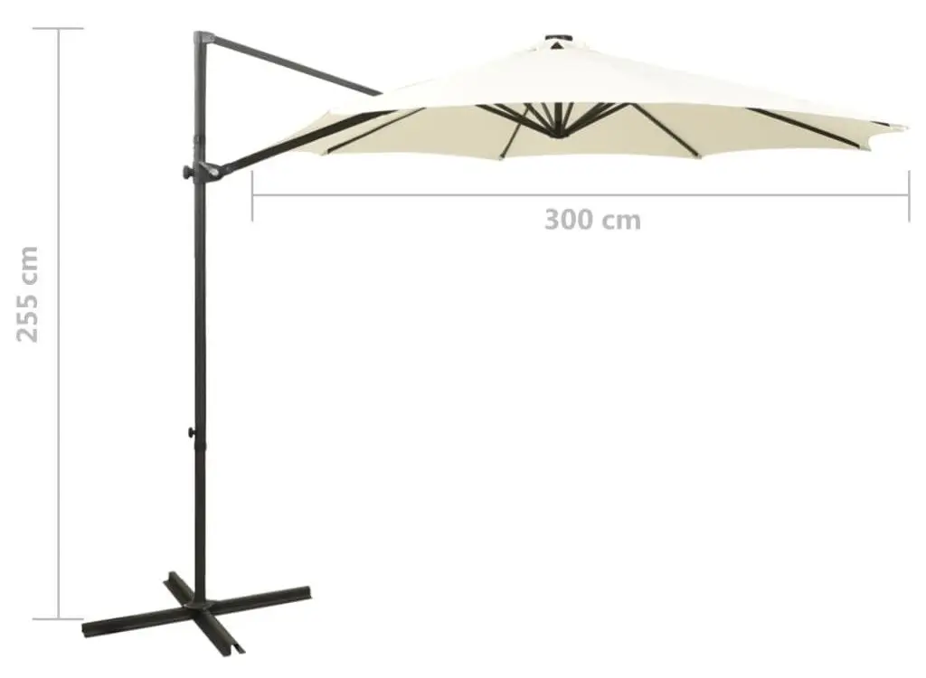 Зонт от солнца VidaXL 312336 LED (Sand)