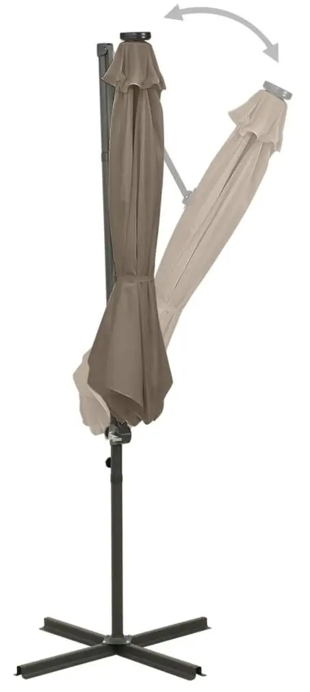 Зонт от солнца VidaXL 312339 LED (Taupe Grey)