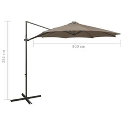 Зонт от солнца VidaXL 312339 LED (Taupe Grey) Thumb