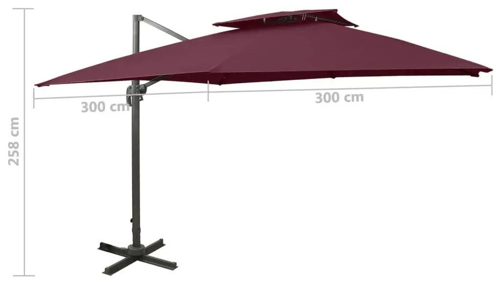Зонт от солнца VidaXL 312380 (Burgundy) - 8