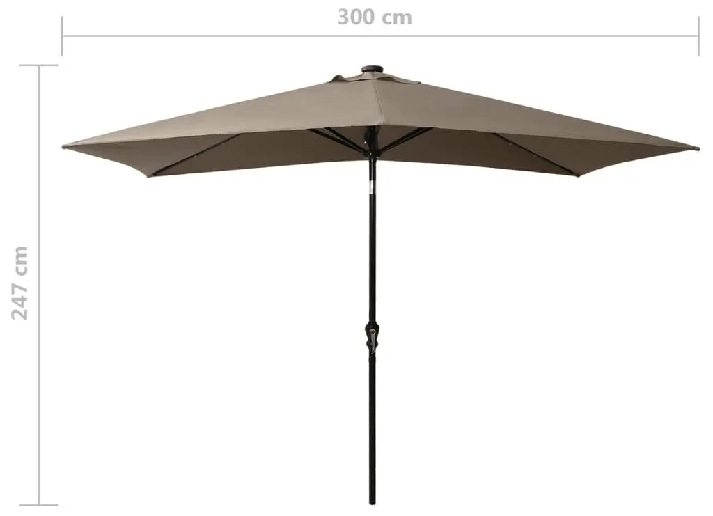 Зонт от солнца VidaXL 313789 LED (Taupe Grey)