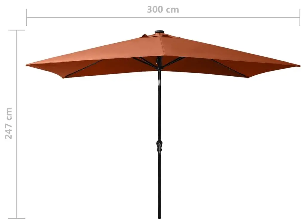 Umbrela de soare VidaXL 313791 LED (Terracotta)