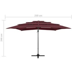 Umbrela de soare VidaXL 313824 (Burgundy) Thumb