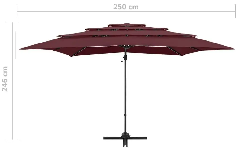 Umbrela de soare VidaXL 313824 (Burgundy)