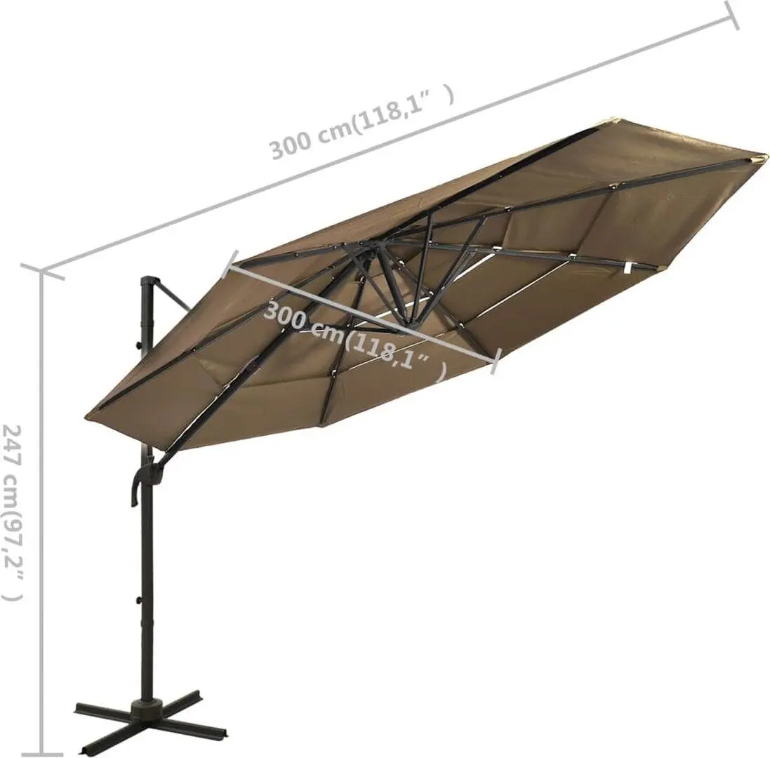 Зонт от солнца VidaXL 313831 (Taupe Grey)