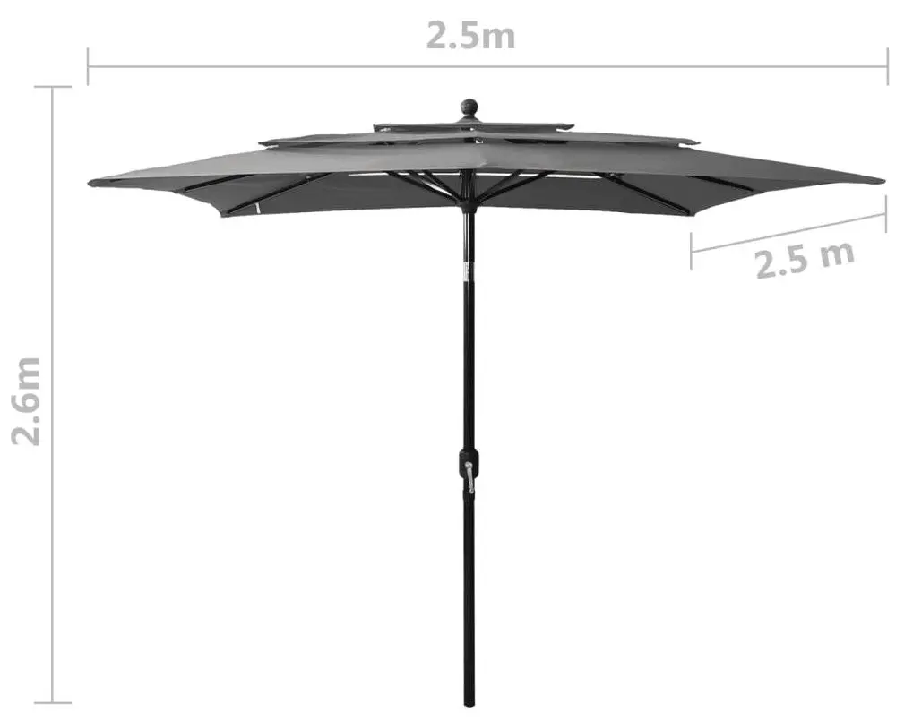 Umbrela de soare VidaXL 313838 (Anthracite) - 7