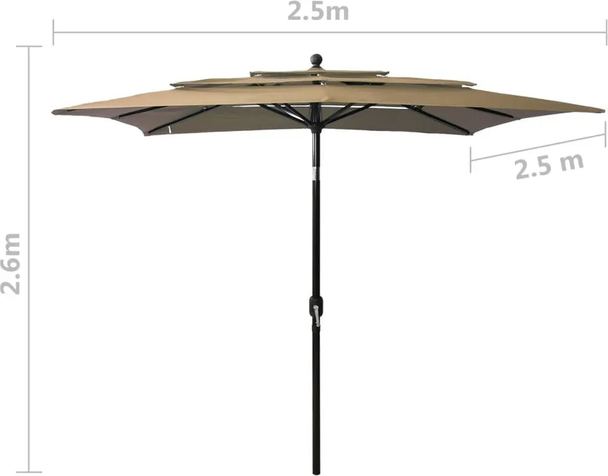 Зонт от солнца VidaXL 313839 (Taupe Grey)