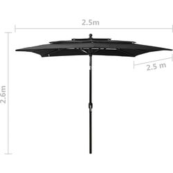 Зонт от солнца VidaXL 313842 (Black) Thumb