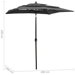 Зонт от солнца VidaXL 313846 (Anthracite) Thumb