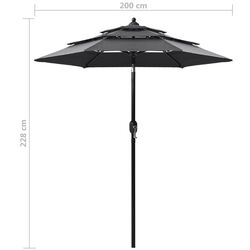 Umbrela de soare VidaXL 313854 (Anthracite) Thumb