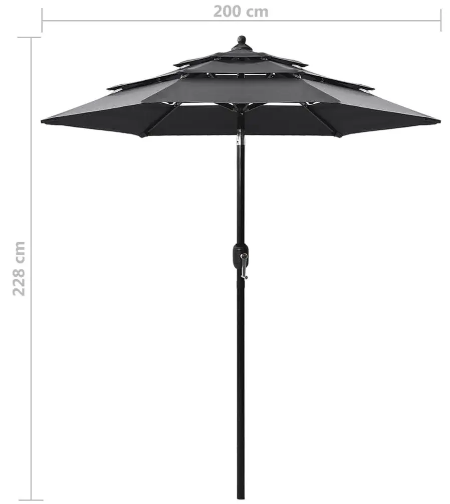 Umbrela de soare VidaXL 313854 (Anthracite) - 7