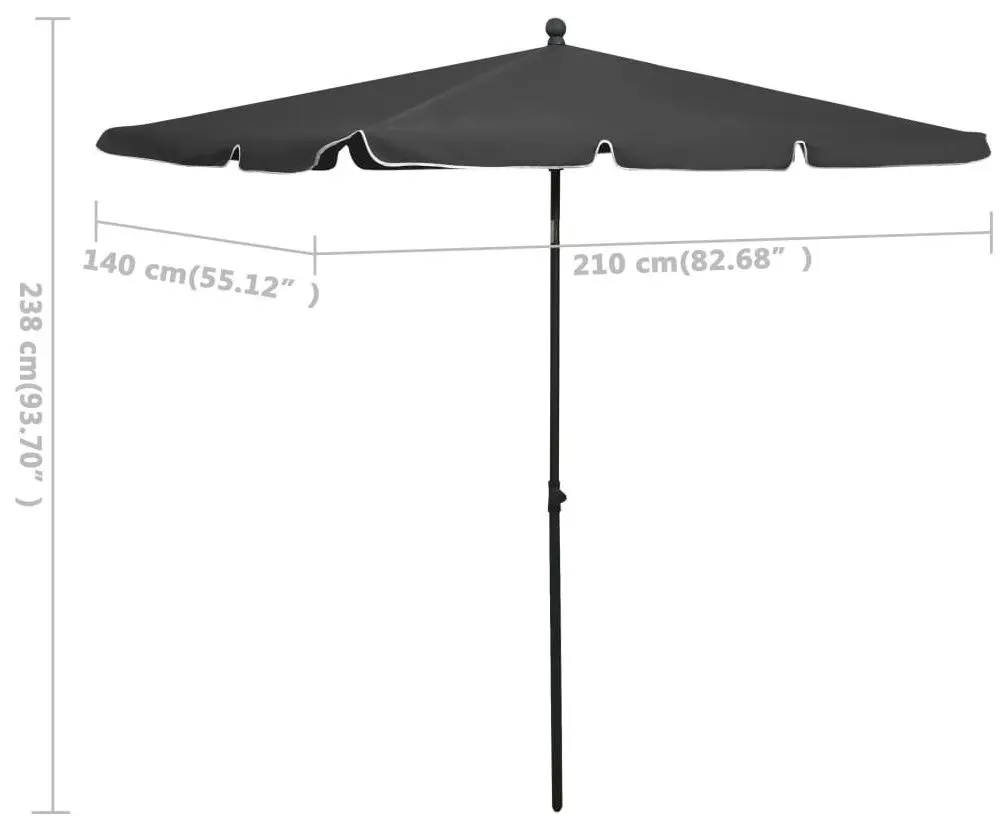 Umbrela de soare VidaXL 315545 (Anthracite) - 6