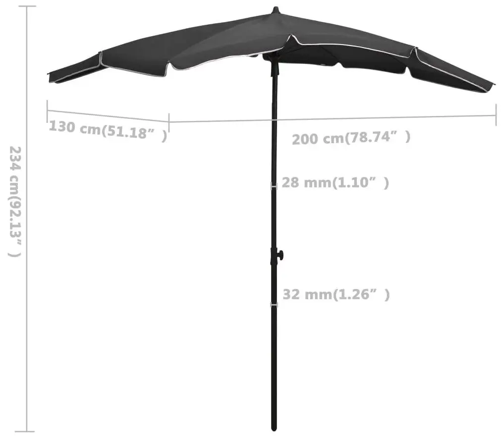Umbrela de soare VidaXL 315553 (Anthracite) - 6
