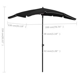 Umbrela de soare VidaXL 315557 (Black) Thumb