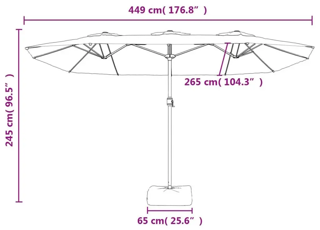 Зонт от солнца VidaXL 362953 (Sand White) - 7