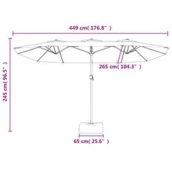 Зонт от солнца VidaXL 362960 (Azure) Thumb