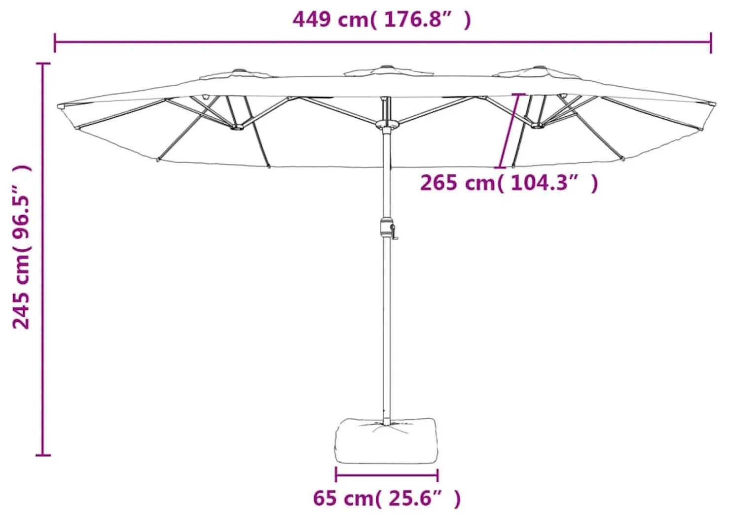 Зонт от солнца VidaXL 362960 (Azure) - 9