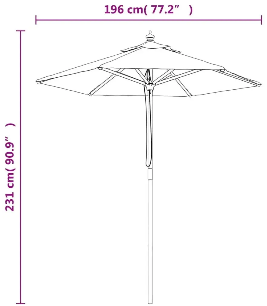 Зонт от солнца VidaXL 363162 (Taupe) - 8