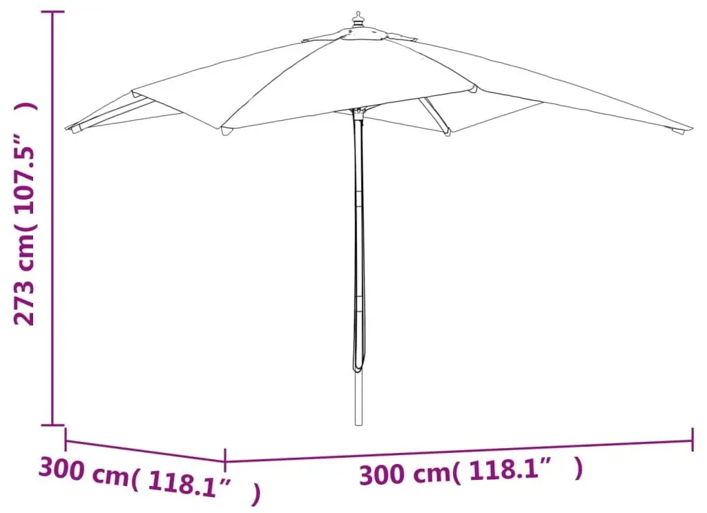 Зонт от солнца VidaXL 363195 (Bordeaux Red)