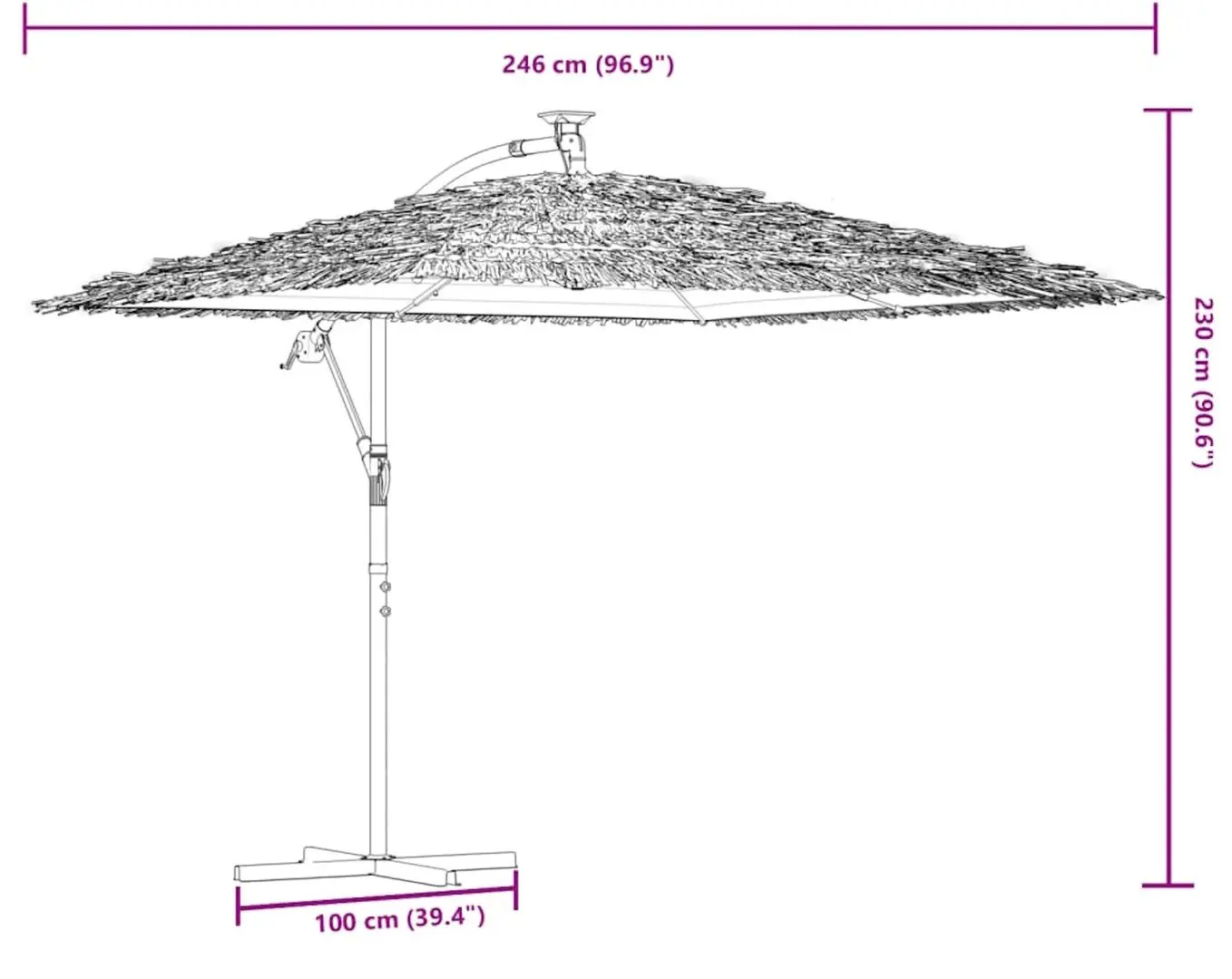 Зонт от солнца VidaXL 4005074 (Brown) - 12