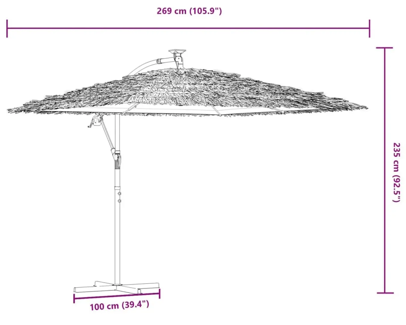 Umbrela de soare VidaXL 4005078 (Brown) - 12