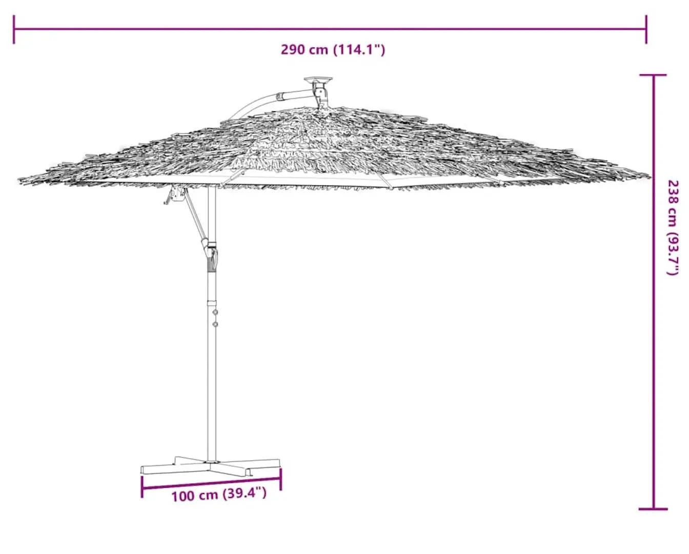 Зонт от солнца VidaXL 4005082 (Brown) - 13