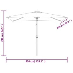 Зонт от солнца VidaXL 40772 (Sand White) Thumb