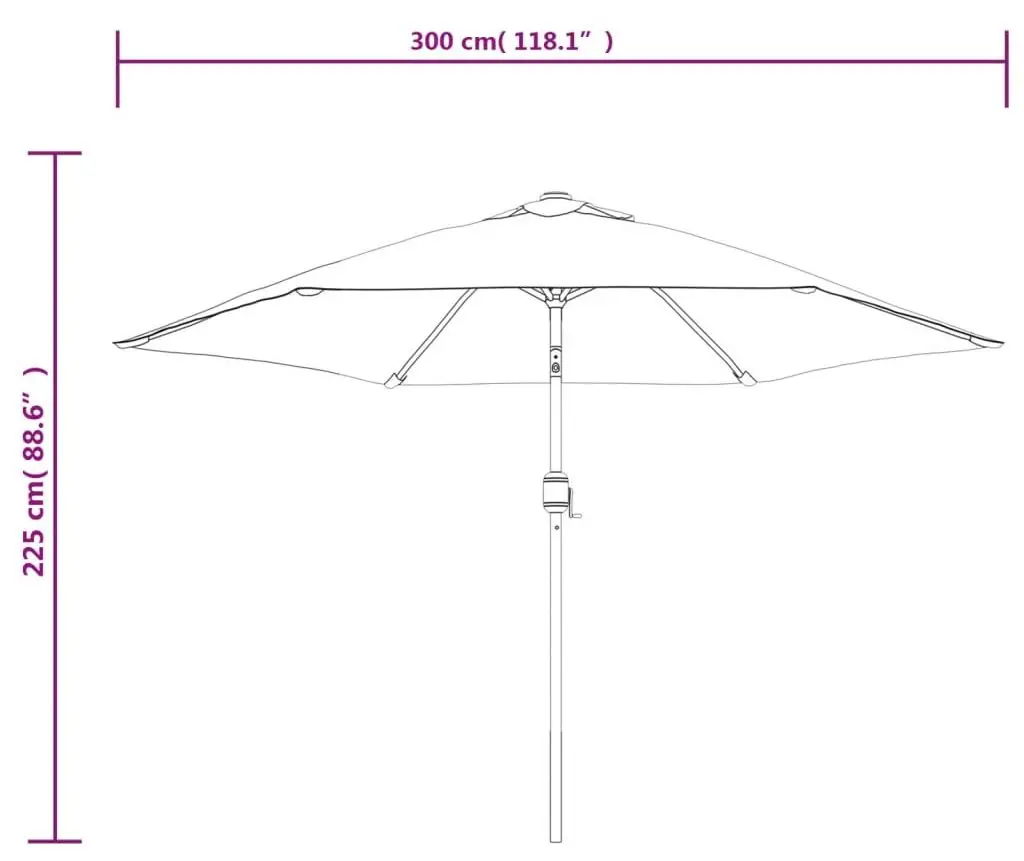 Зонт от солнца VidaXL 42204 LED (White Sand) - 5