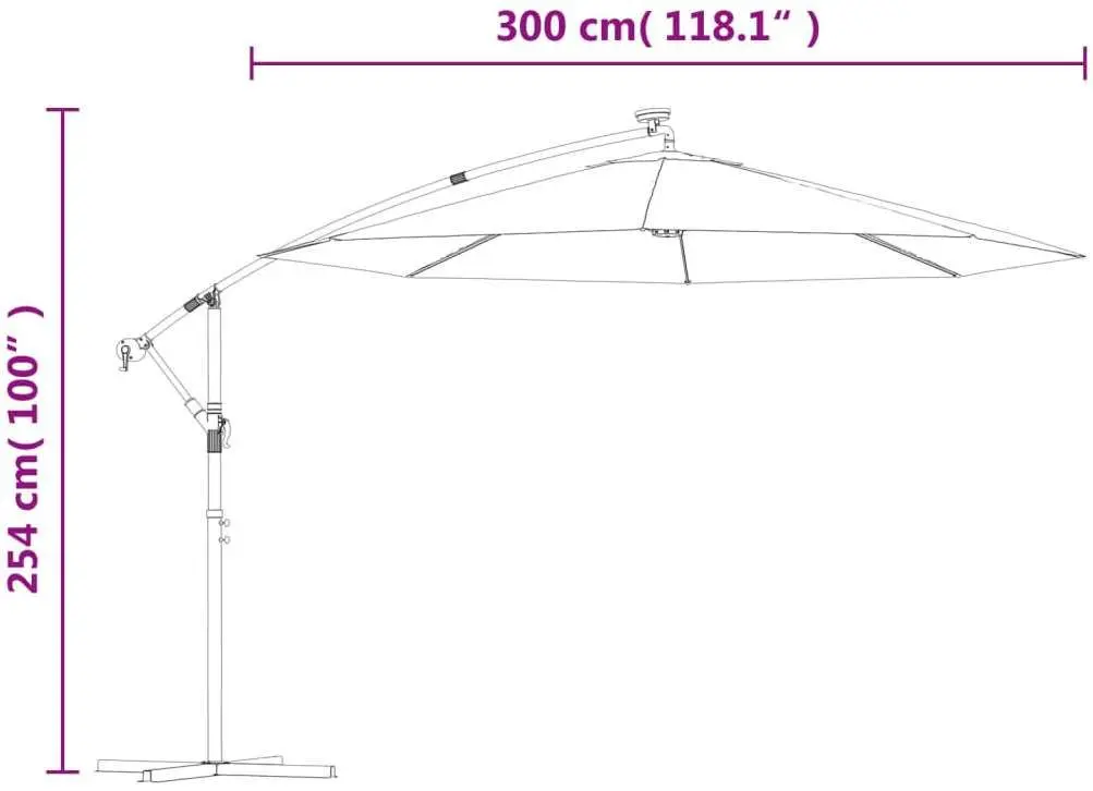 Umbrela de soare VidaXL 42969 LED (Green) - 10