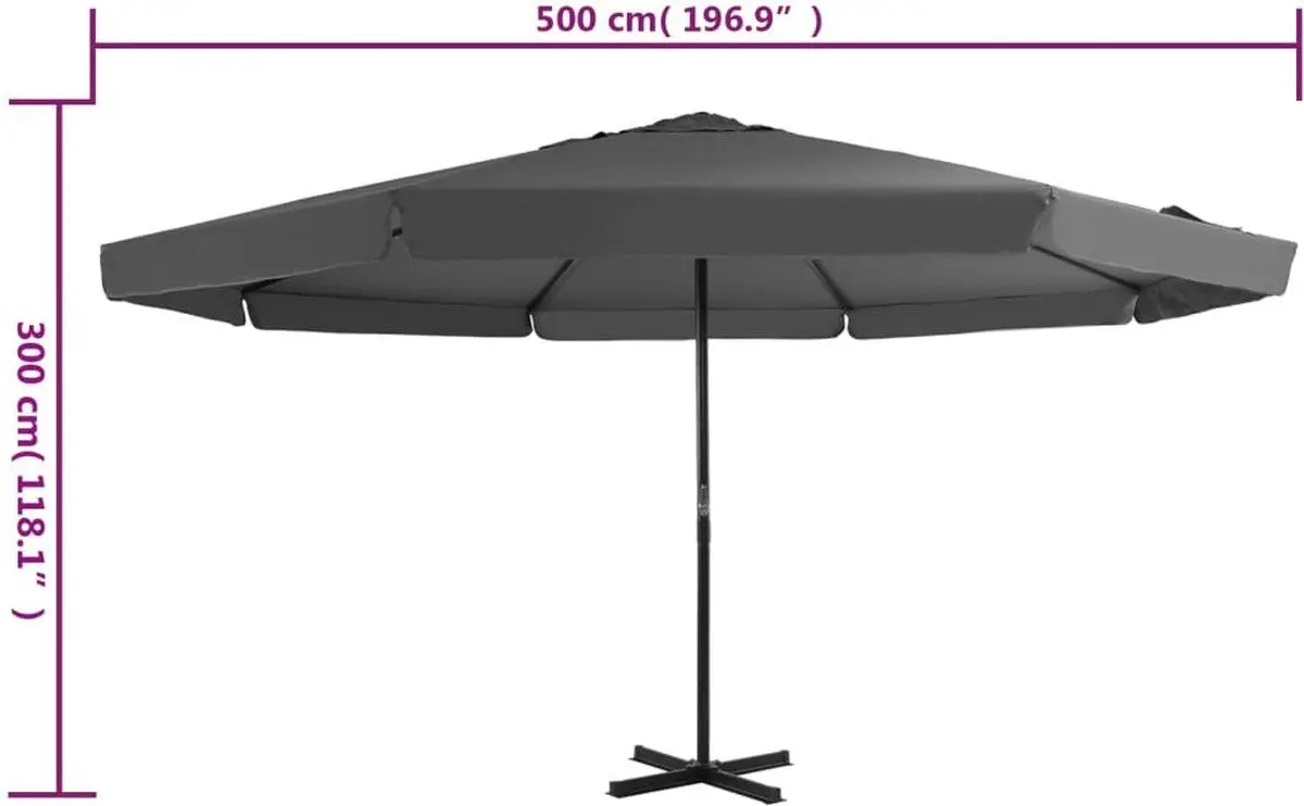 Зонт от солнца VidaXL 44474 (Anthracite) - 6