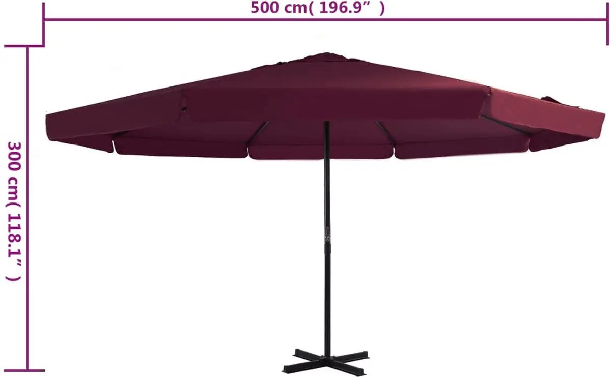 Зонт от солнца VidaXL 44476 (Burgundy Red) - 5