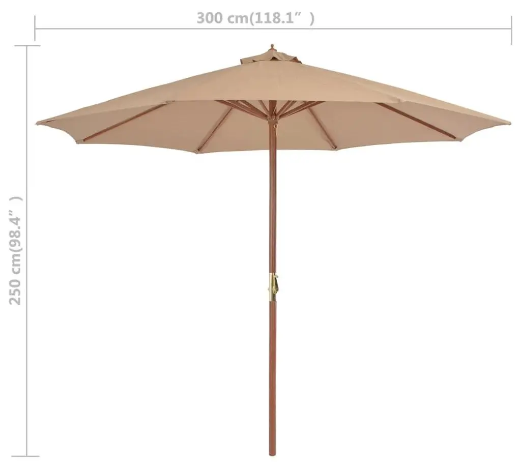 Зонт от солнца VidaXL 44496 (Taupe) - 7