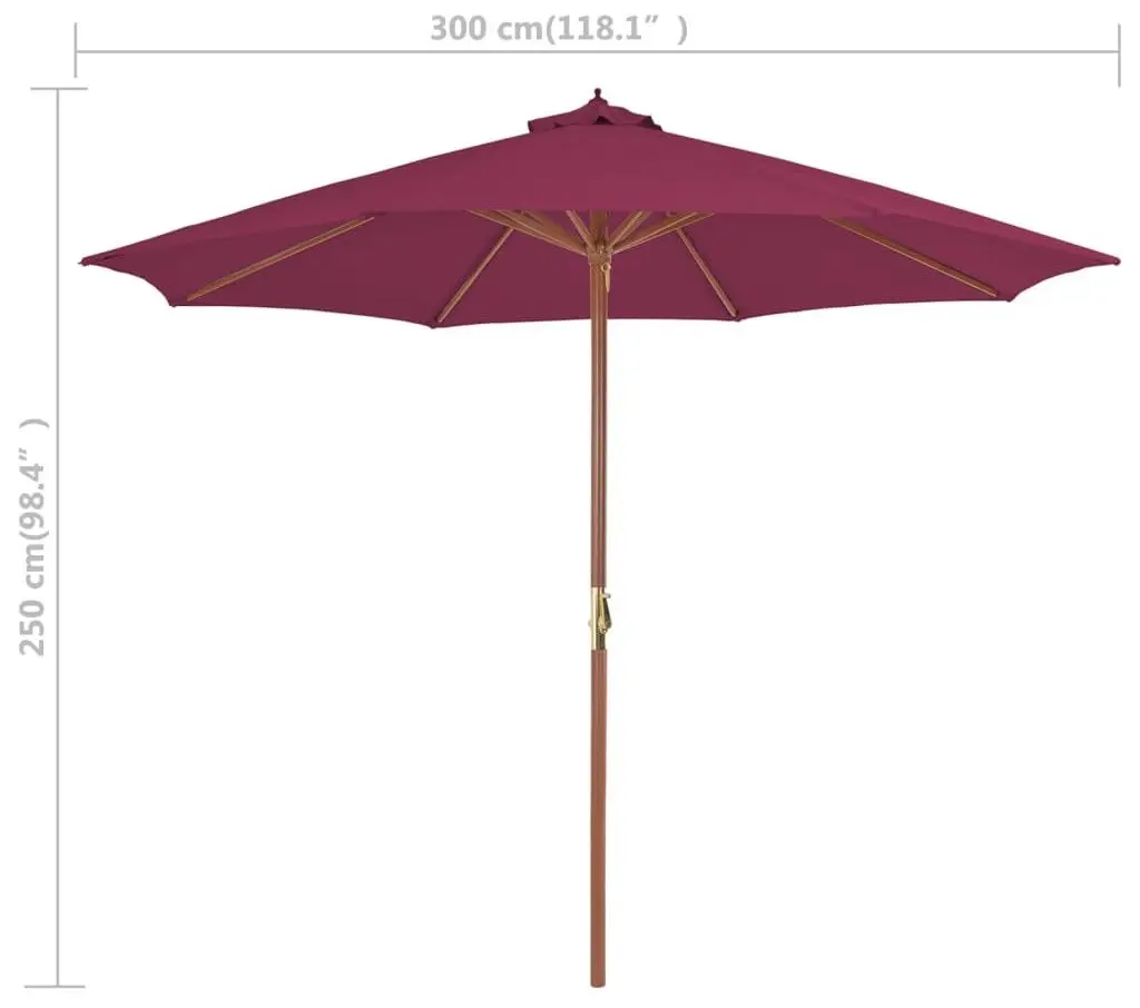Umbrela de soare VidaXL 44497 (Bordeaux Red) - 7