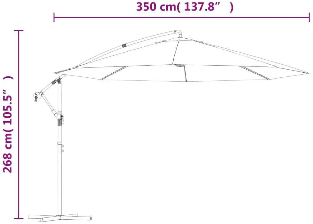 Зонт от солнца VidaXL 44506 (Taupe Grey) - 8