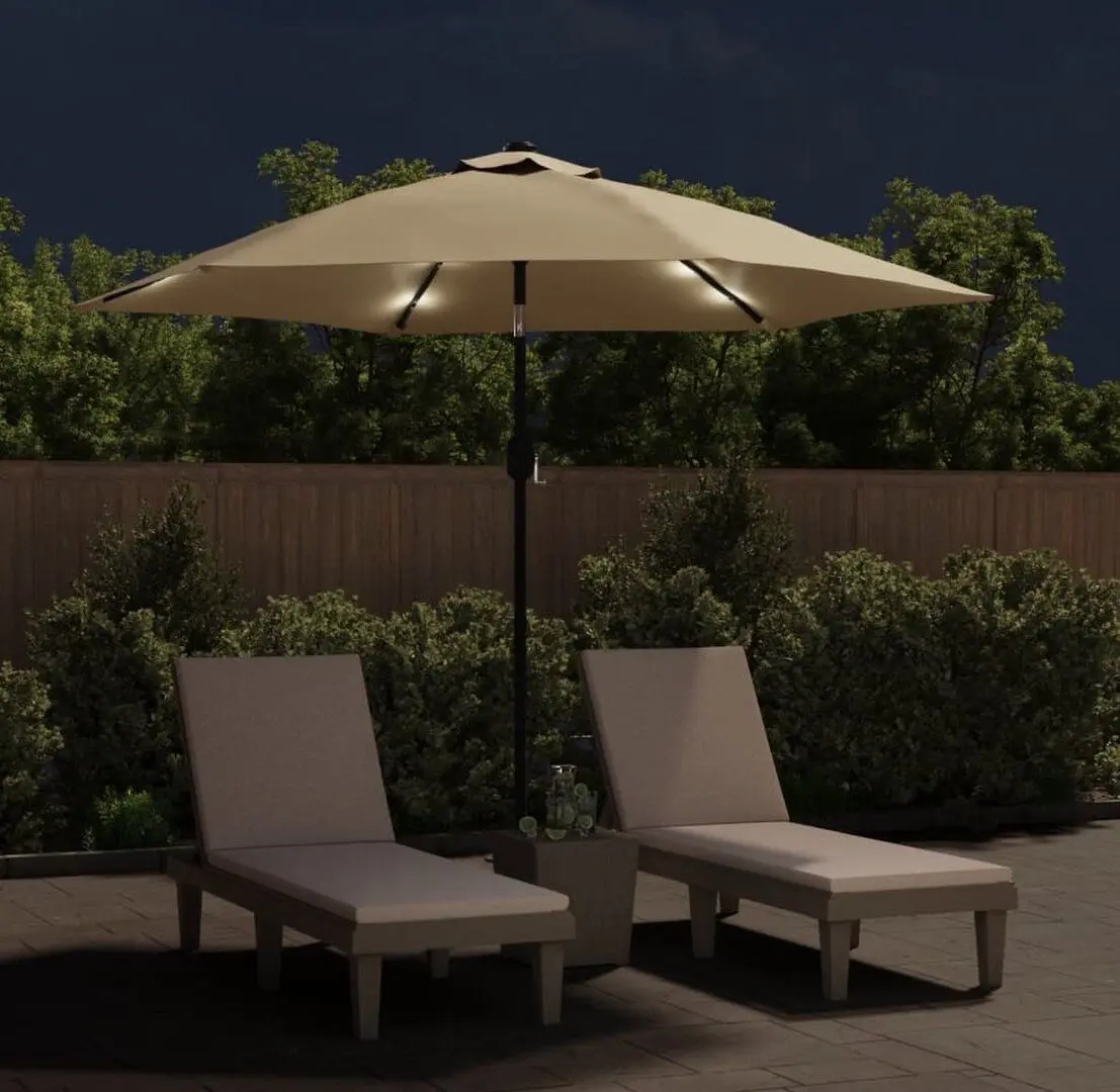 Зонт от солнца VidaXL 44512 LED (Taupe Grey) - 6
