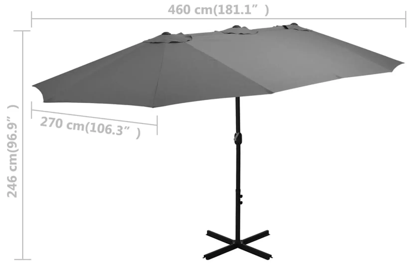Umbrela de soare VidaXL 44869 (Anthracite)
