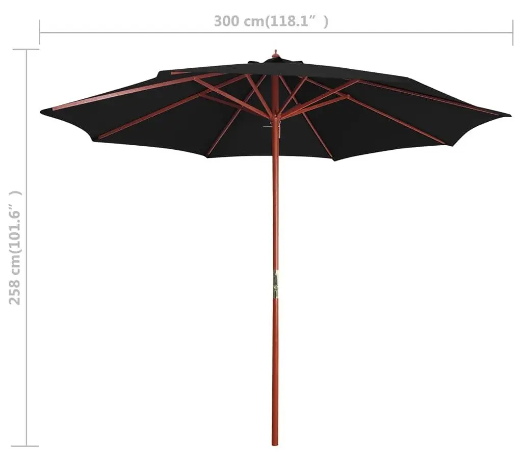 Зонт от солнца VidaXL 47124 (Black)