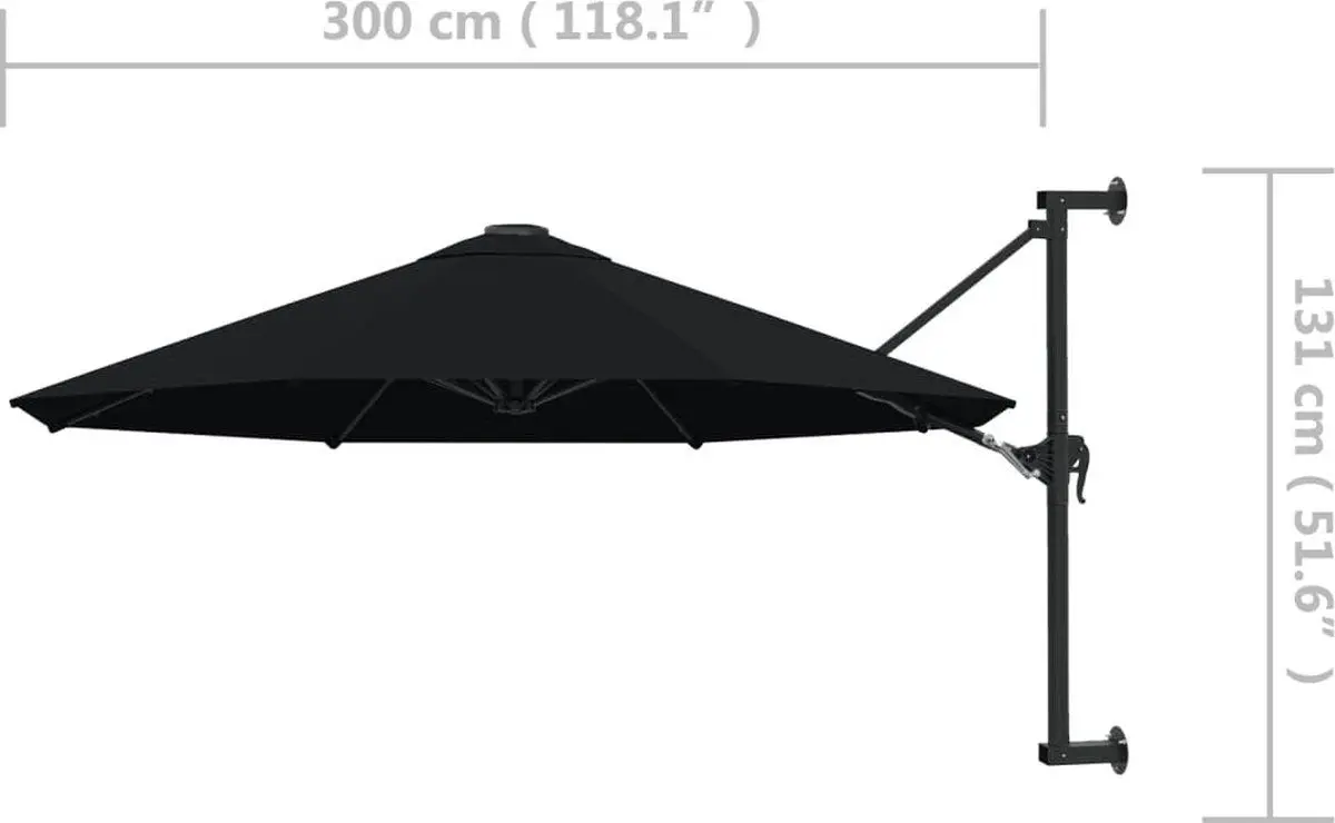 Umbrela de soare VidaXL 47300 (Black)