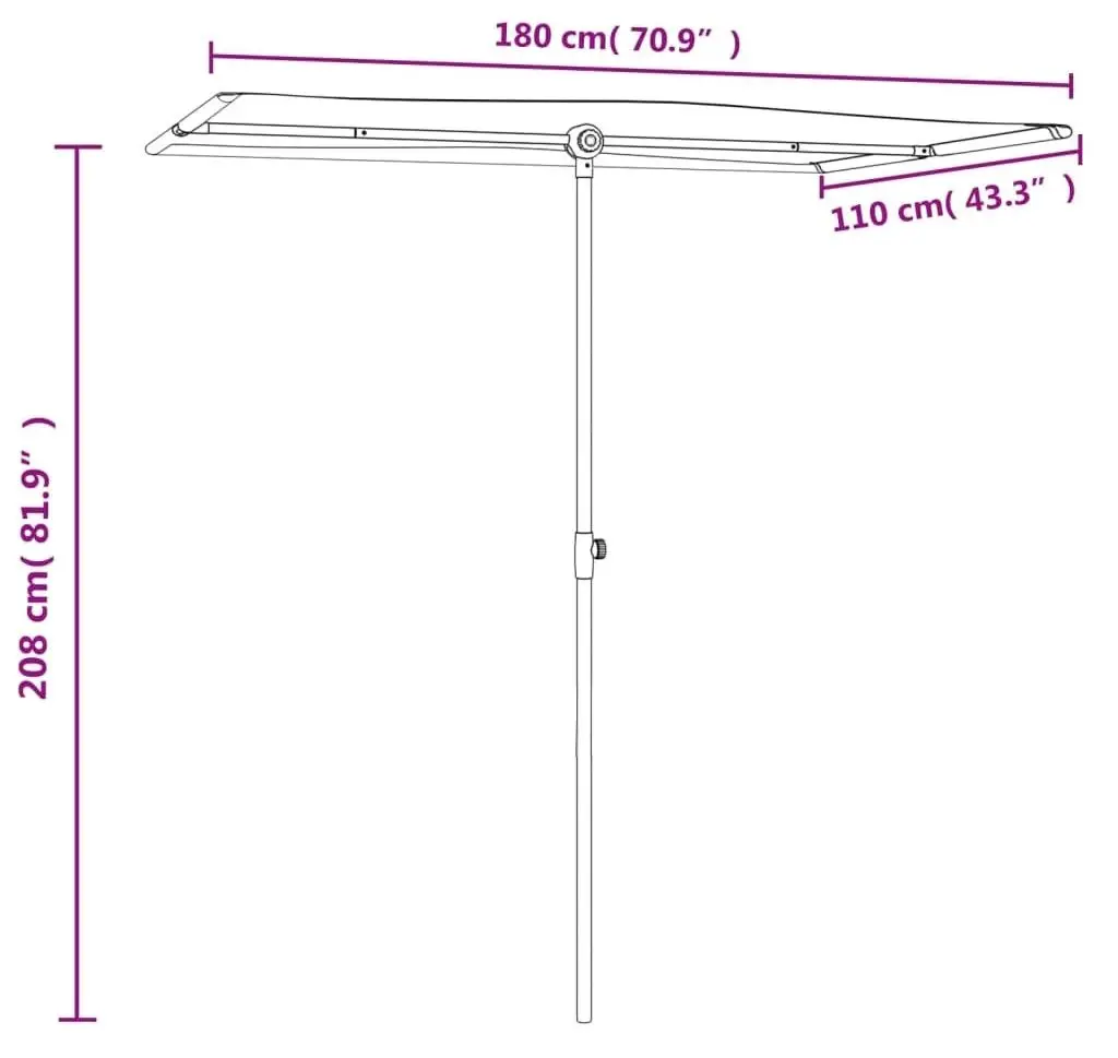 Зонт от солнца VidaXL 47330 (Anthracite)