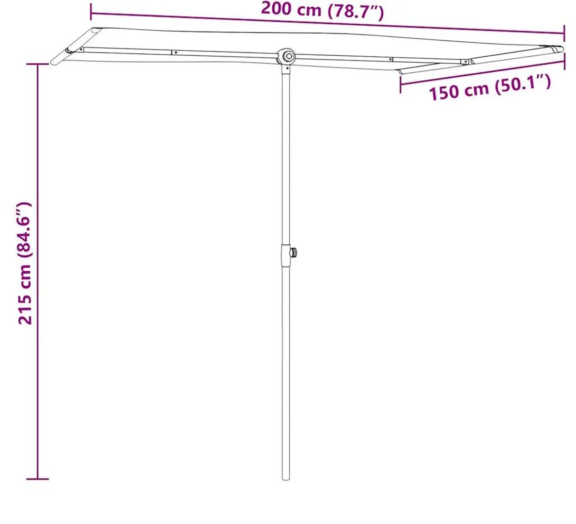 Зонт от солнца VidaXL 47343 (Azure)