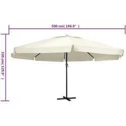 Umbrela de soare VidaXL 47370 (White Cream) Thumb