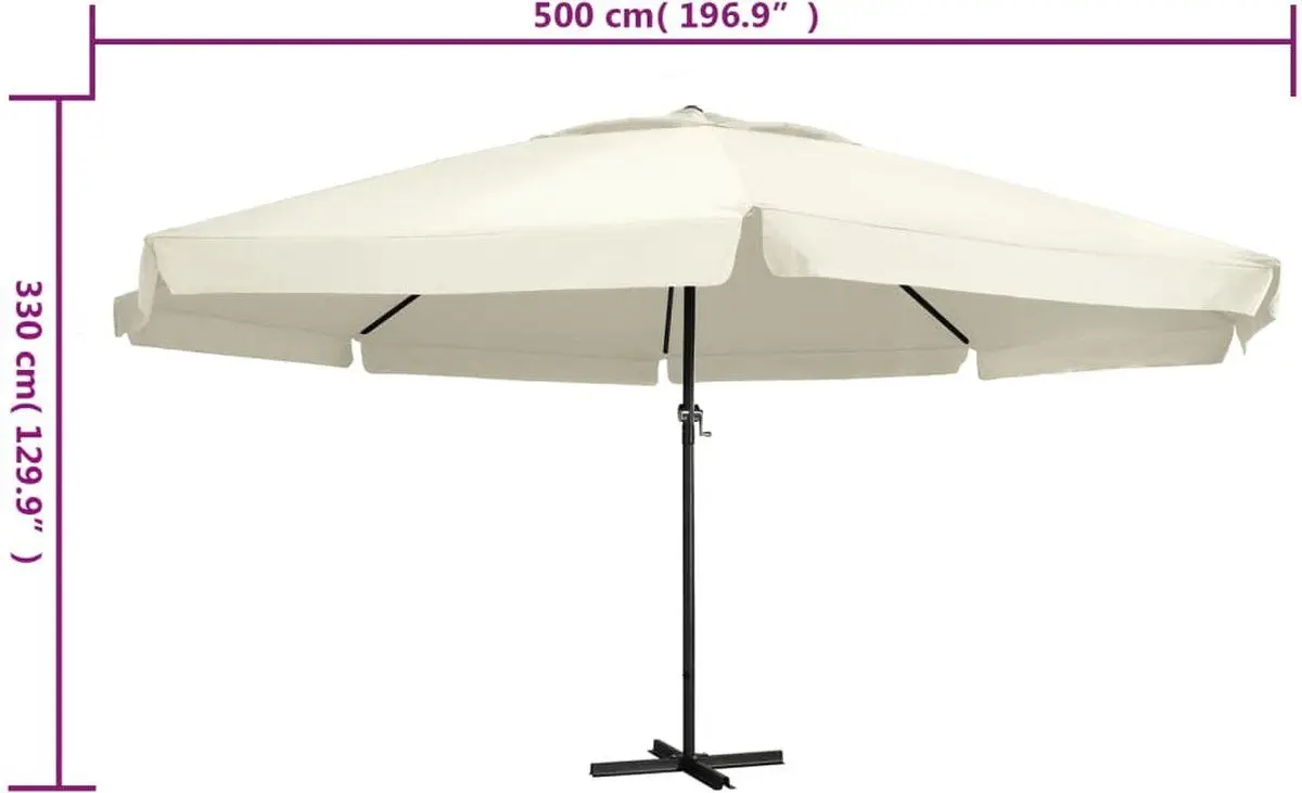 Umbrela de soare VidaXL 47370 (White Cream) - 4