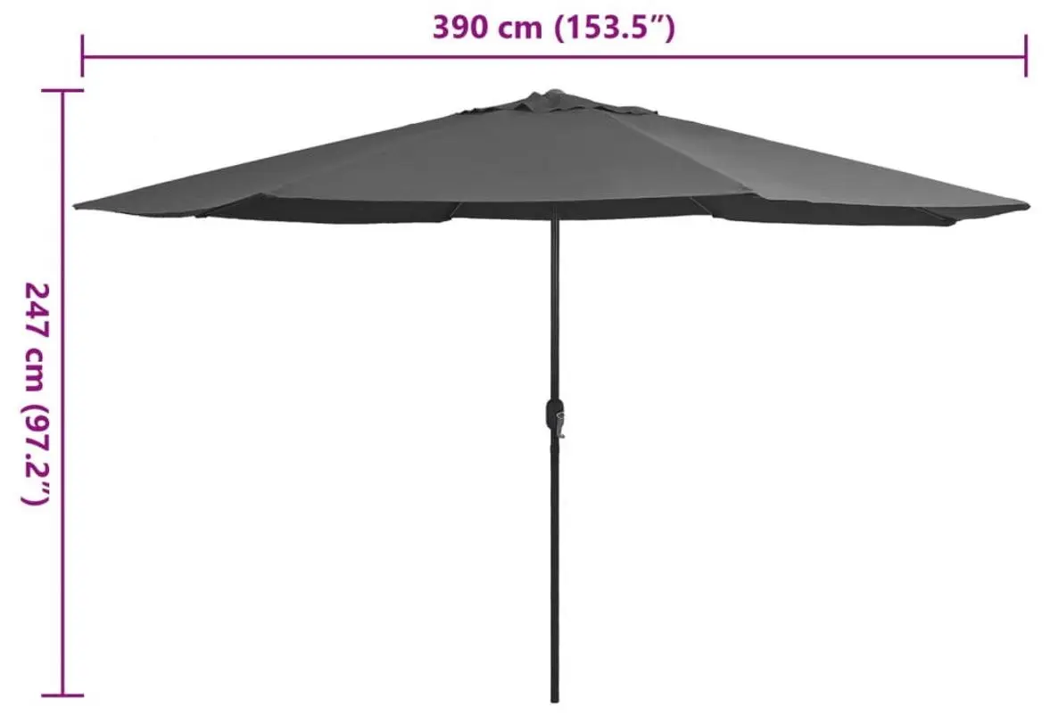 Зонт от солнца VidaXL 47380 (Anthracite)