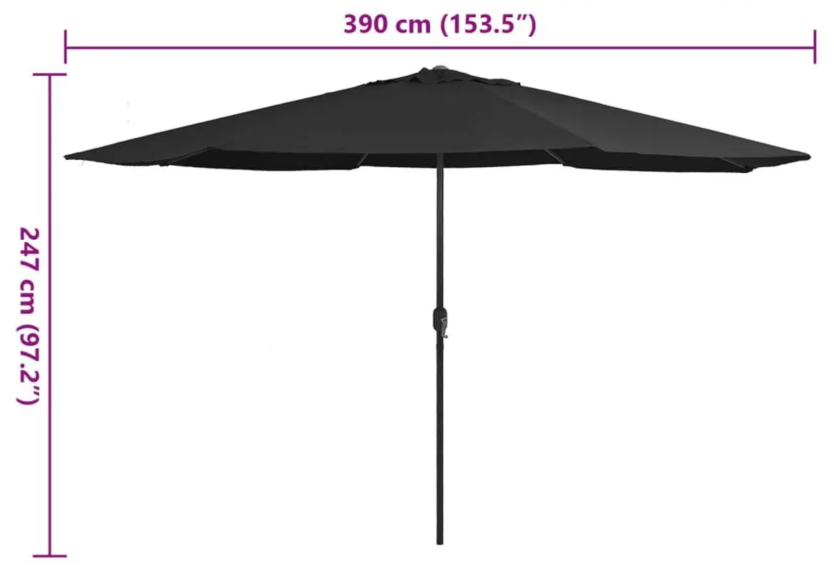 Зонт от солнца VidaXL 47384 (Black)