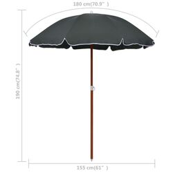 Umbrela de soare VidaXL 47804 (Anthracite) Thumb