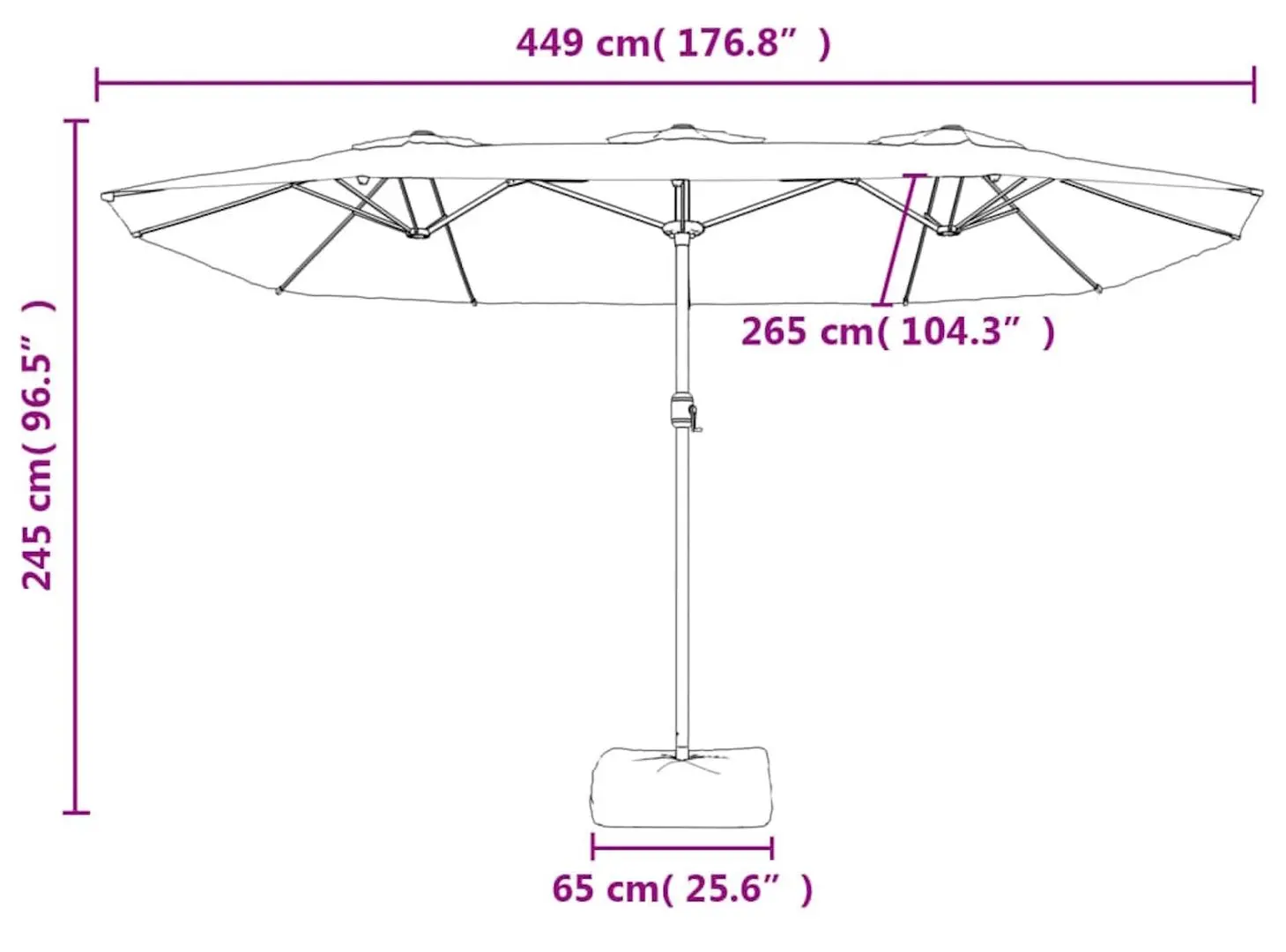 Umbrela de soare VidaXL LED 362958 (Terracotta) - 9