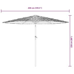 Зонт от солнца VidaXL LED 4005120 (Brown) Thumb
