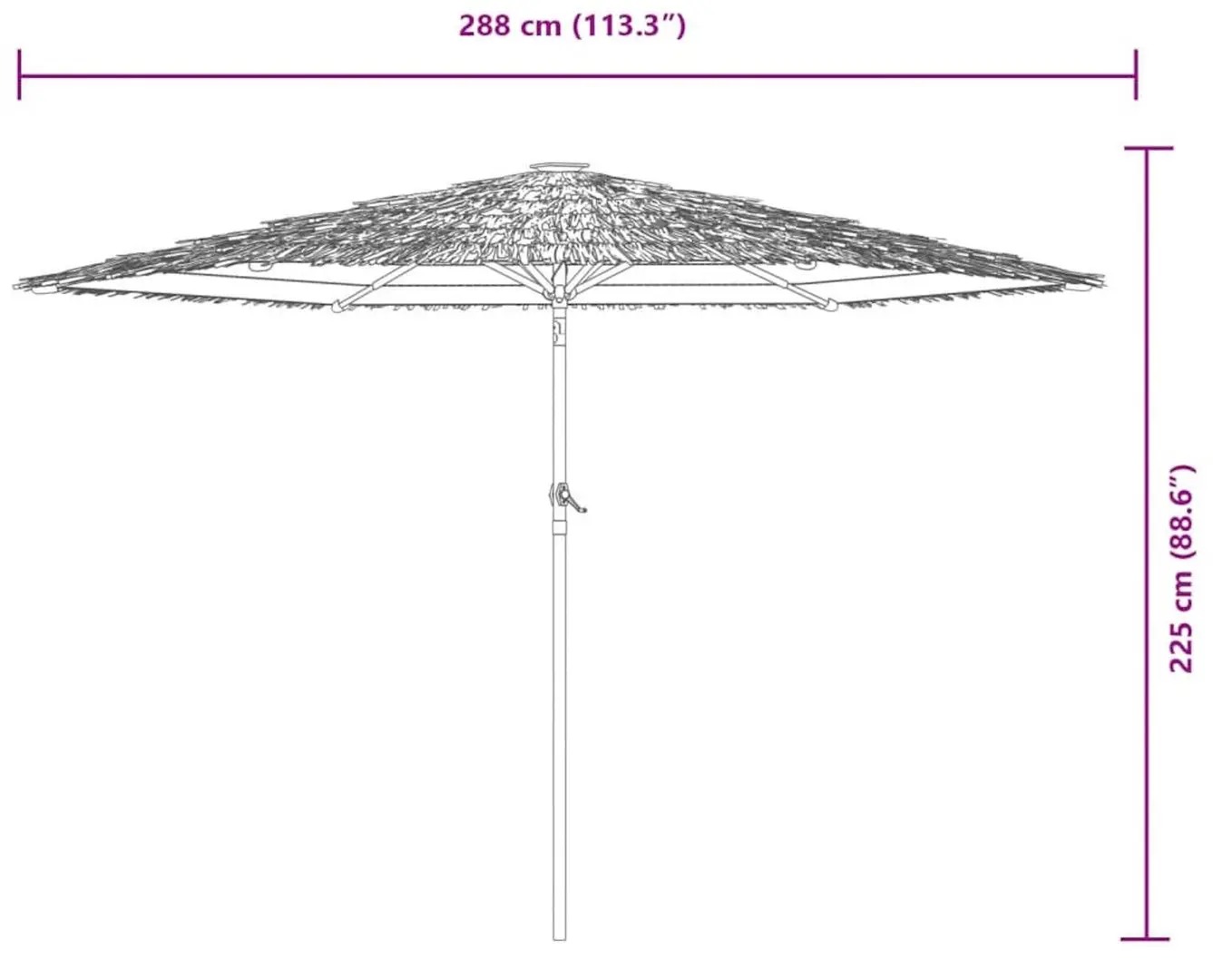 Umbrela de soare VidaXL LED 4005121 (Brown)